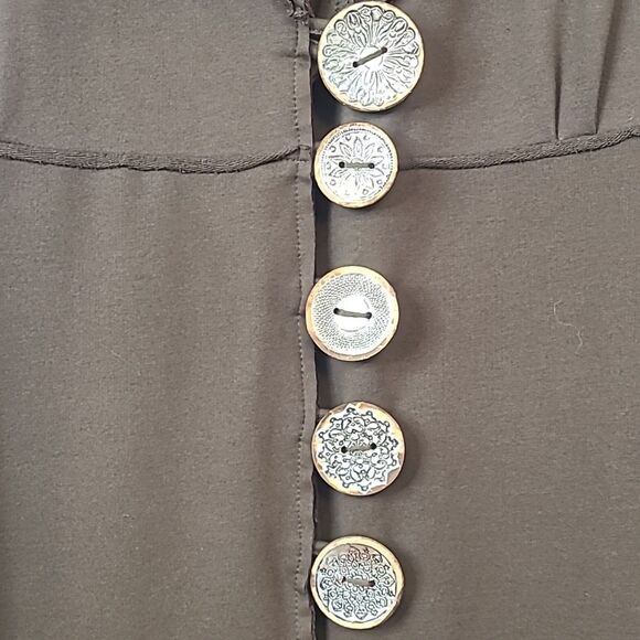 Neon Buddha Brown Knit Statement Jacket Silver Buttons Size S - Picture 4 of 8